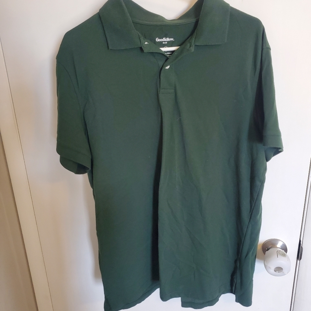 Mens Polo T Shirt Forest Green XL Goodfellow